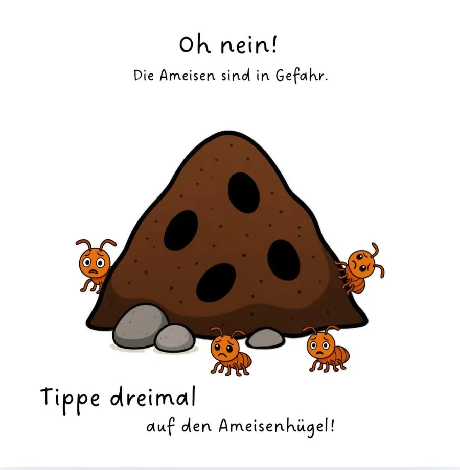 Innenseite aus Die Spinne braucht Hilfe. Islamische Mitmachgeschichten